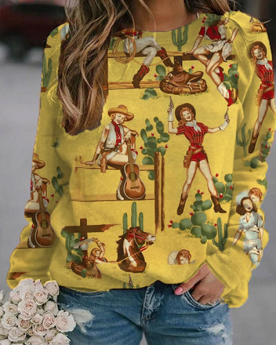 Vintage Western Cowgirl Sweatshirt