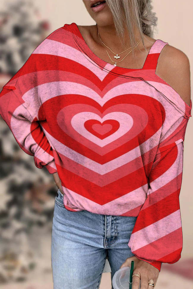 Love Heart Tie Dye Print Blouse