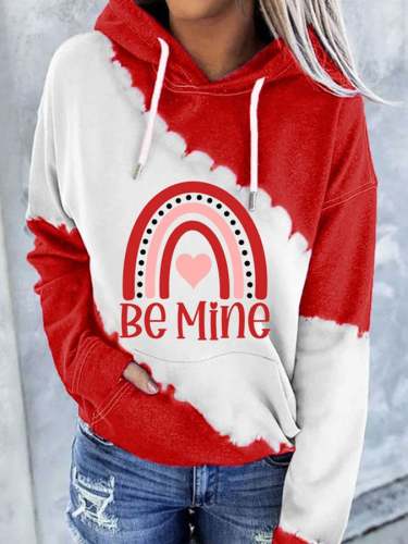 Women's Happy Valentine's Day Print Hoodie