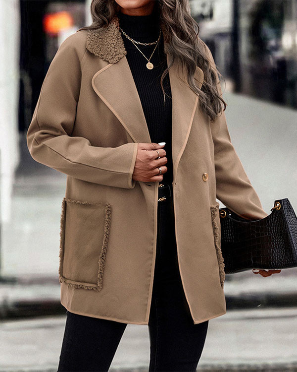 Casual Brown Wool Coat