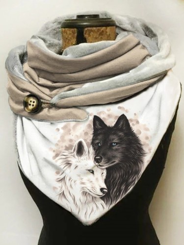 Wolf print scarf and shawl