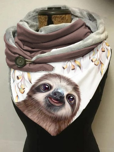 Cute Sloth Print Casual Scarf