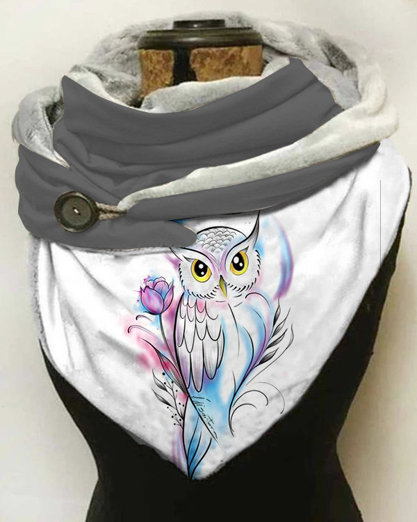 Cute Owl Print Casual Scarf