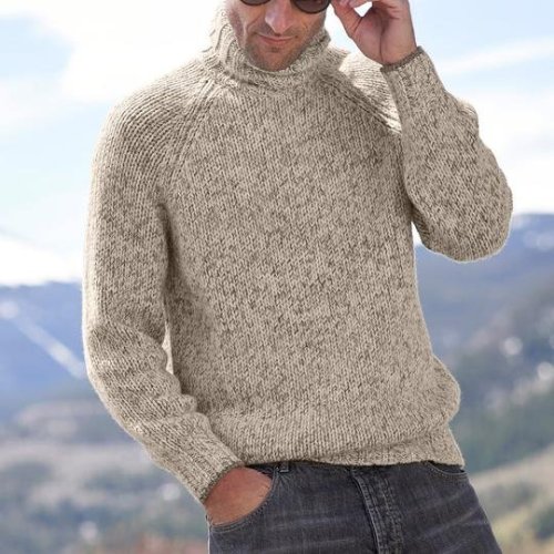 Melange Cashmere Turtleneck Sweater