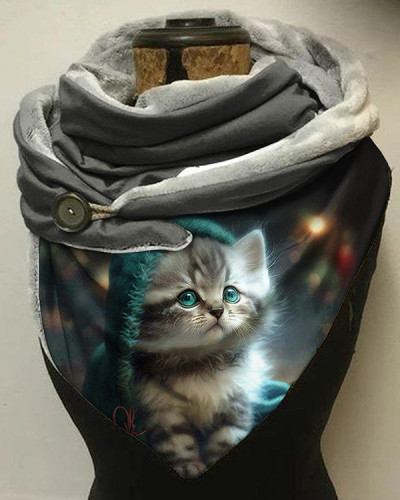 Cute Cat Print Scarf