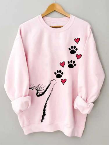 Women's Animal Love Print Long Sleeve Sweatshirt