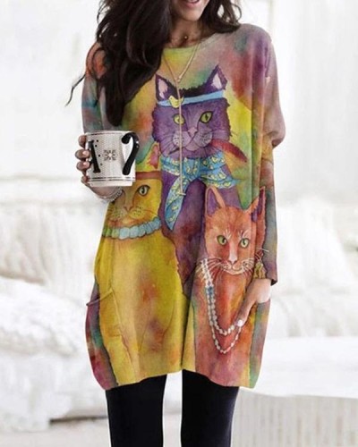 Colorful Cat Top