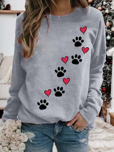 Women's Puppy Paw Print Sweatshirt