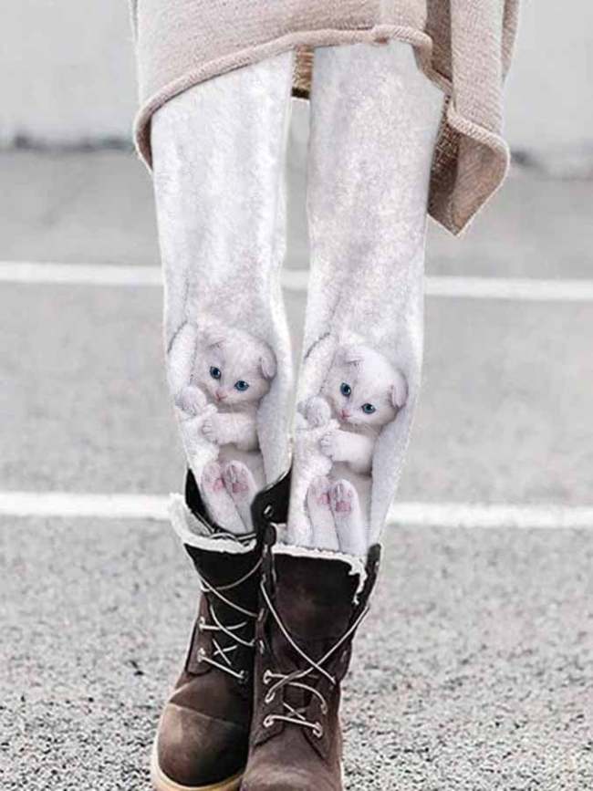 Trendy Cat Print Leggings