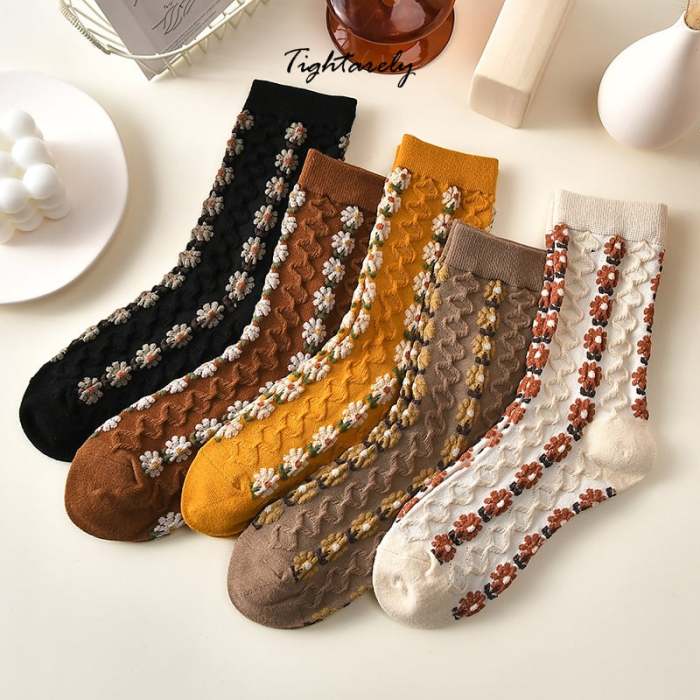 Vintage Embroidered Floral Women Socks(🎁New Year Sale)-F*