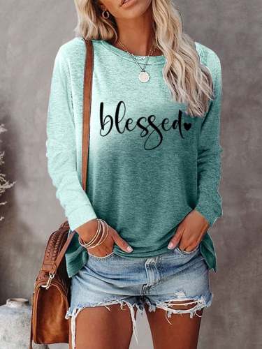 Women's Blessed JESUS has my back Print Sweatshirt