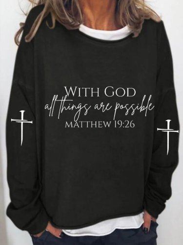 Women's Faith With God All Things Are Possible Matthew 19:26 Print Top