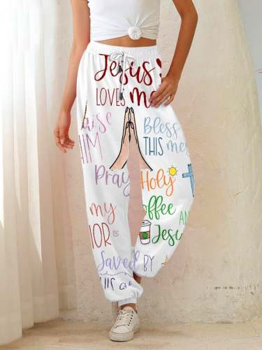 Women's Jesus Faith Print Sweatpants