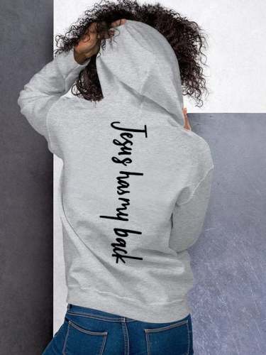 Women's Jesus Has My Back Blessed Casual Hoodie