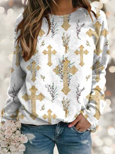 Fashion Print Long-Sleeve Sweatshirt