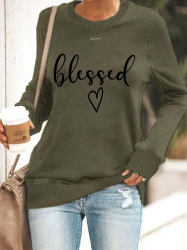 Women's JESUS has my back Print Sweatshirt