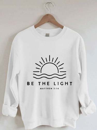 Women's Bible Jesus Lover Be The Light Mathew 5:14 Print Sweatshirt