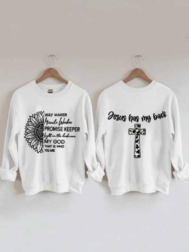 Women's Faith Copywriting Double-sided Printing Casual Sweatshirt