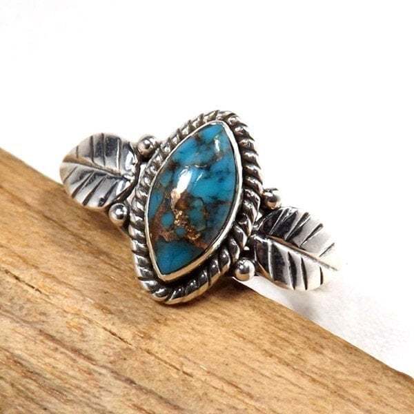 Last Day 75% OFFVintage Turquoise Leaf Ring