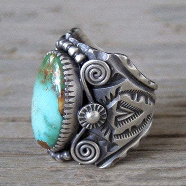 Last Day 75% OFFVintage Turquoise Swirl Ring