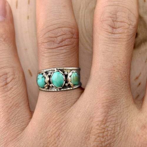 Last Day 75% OFFThree Stone Turquoise Ring