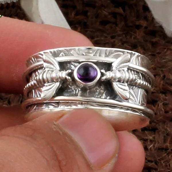Last Day 75% OFFBee Purple Gemstone Meditation Ring