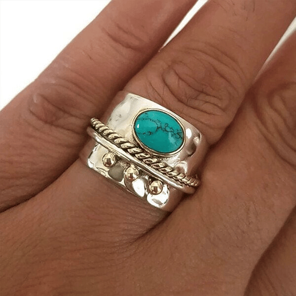 Last Day 75% OFFTurquoise Wide Band Ring