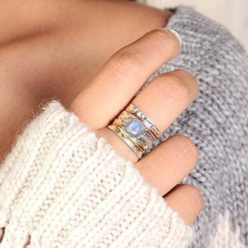 Last Day 75% OFFChunky Moonstone Meditation Ring