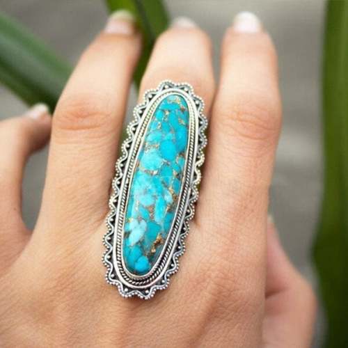 Last Day 75% OFFVintage Boho ResinTurquoise  Ring