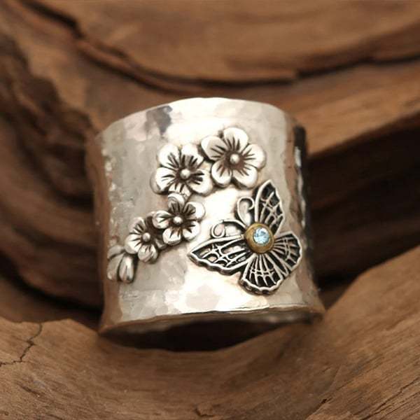 Last Day 75% OFFBee Flower Butterfly Wide Band Ring