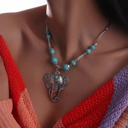 Last Day 75% OFFTurquoise Elephant Pendant