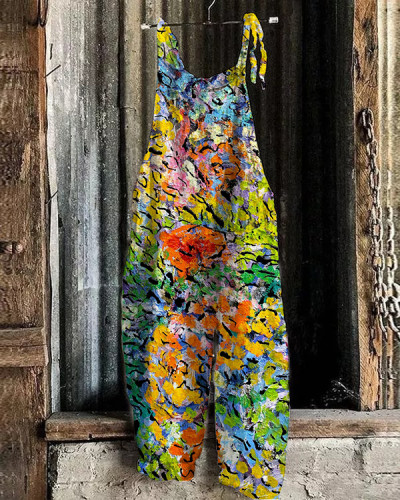 Women's Artistic Floral Print Jumpsuit