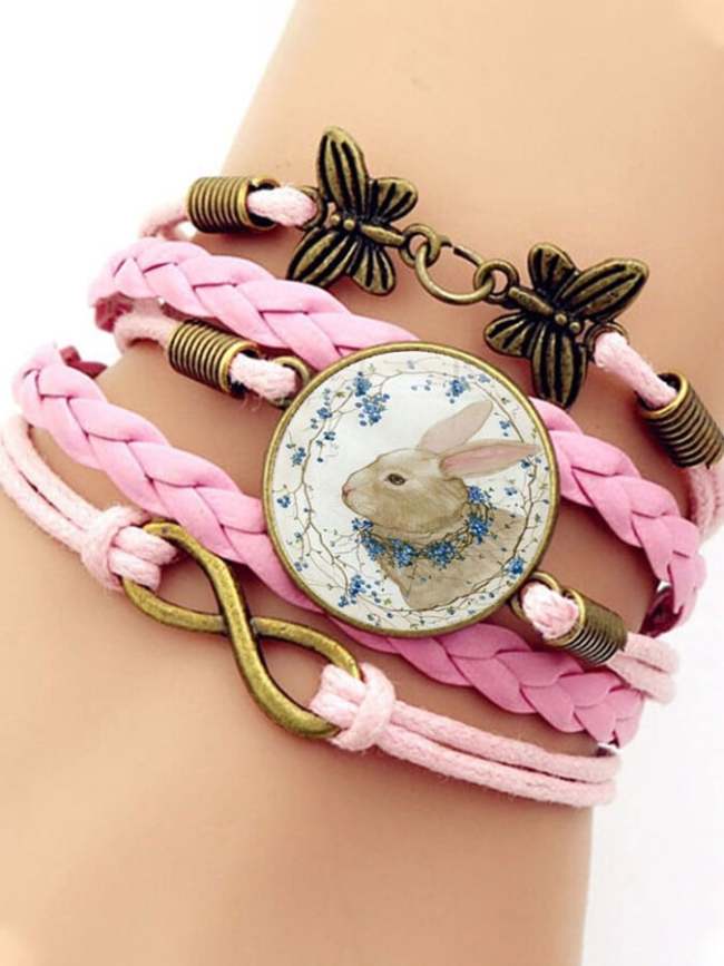 Women's Easter Bunny Vintage Butterfly Bracelet