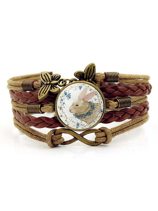 Women's Easter Bunny Vintage Butterfly Bracelet