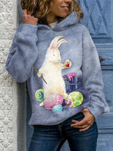 Women's Easter Bunny Print Hoodie