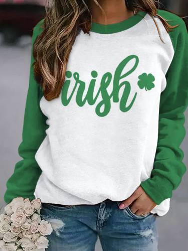 Women's St. Patrick's Day Round Neck Long Sleeve Sweatshirt