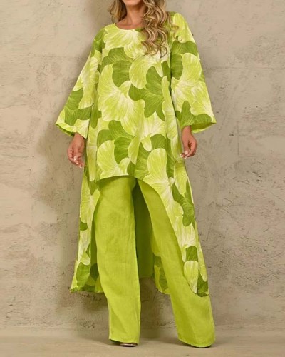 Casual Loose Large Size Printed Irregular Suit