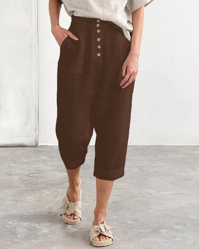 Button Cropped Pants