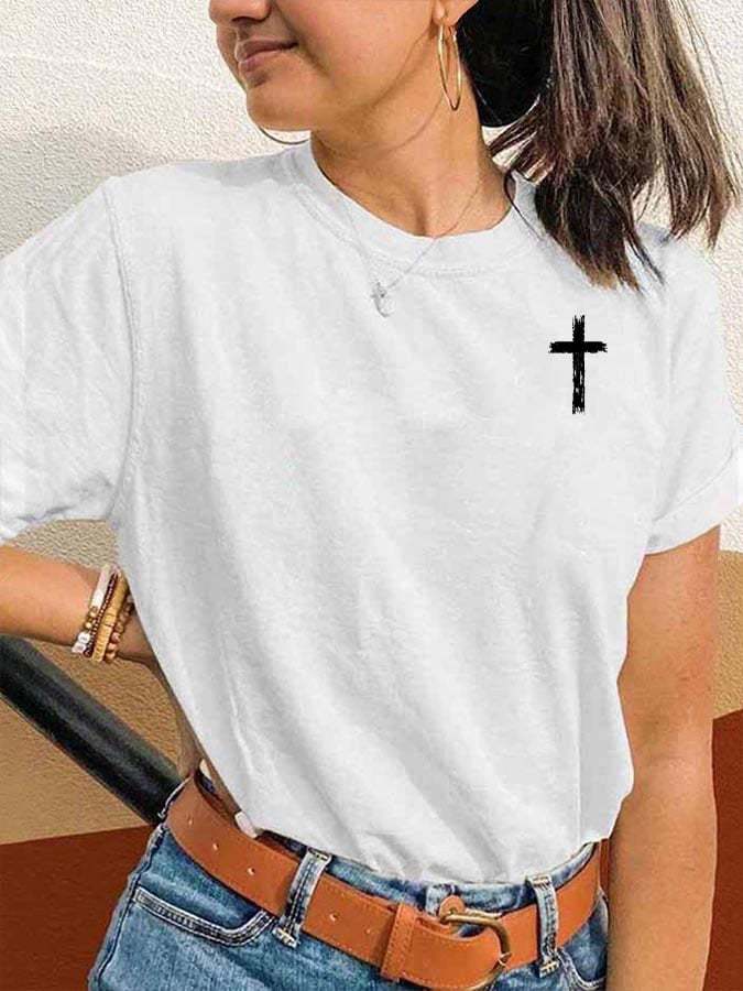 Women's JESUS Casual Loose Printed T-Shirt
