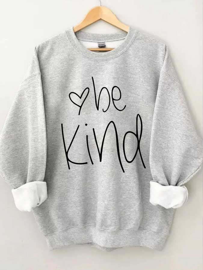 Women's Be Kind Round Neck Long Sleeve Sweatshirt