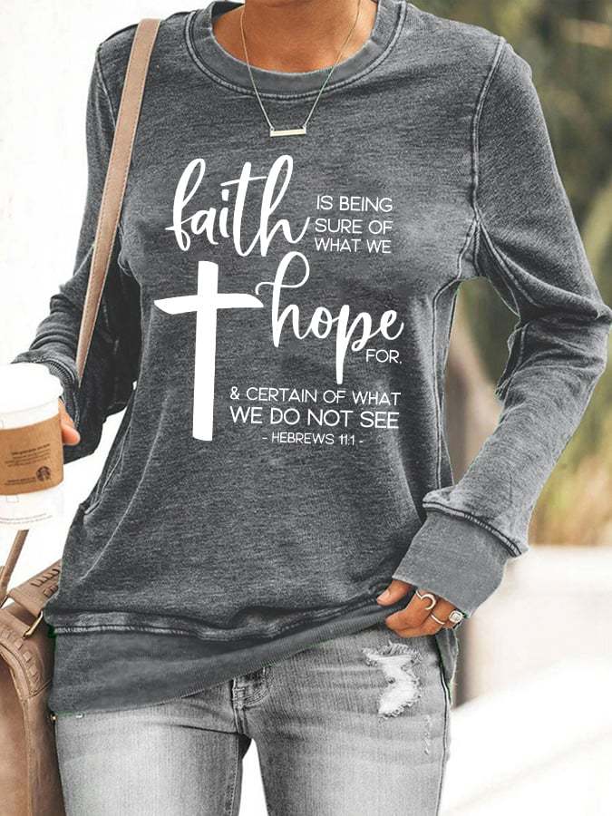 Women's Christian Faith Hope Print Sweatshirt