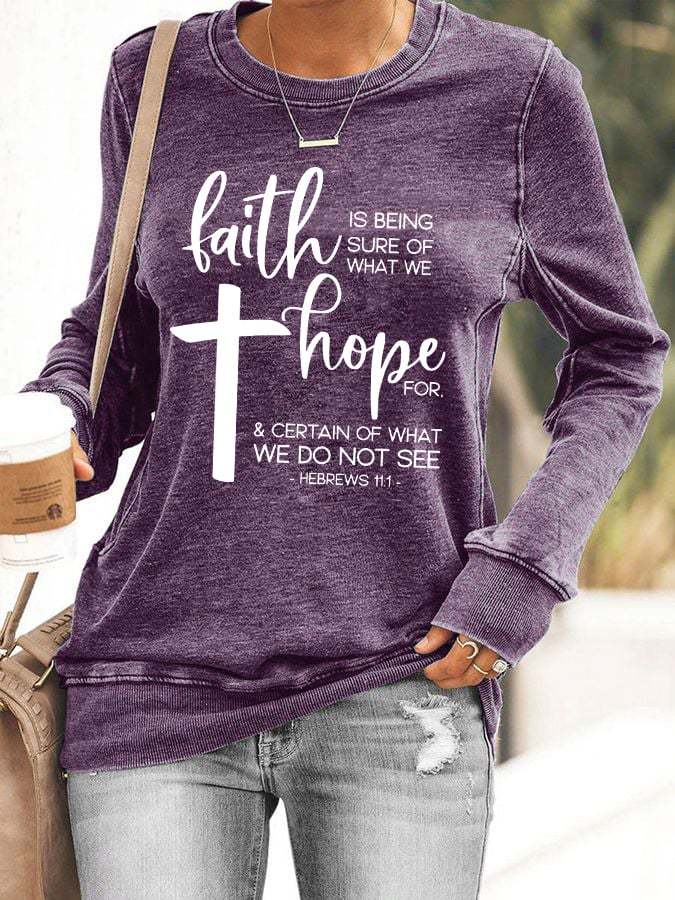 Women's Christian Faith Hope Print Sweatshirt