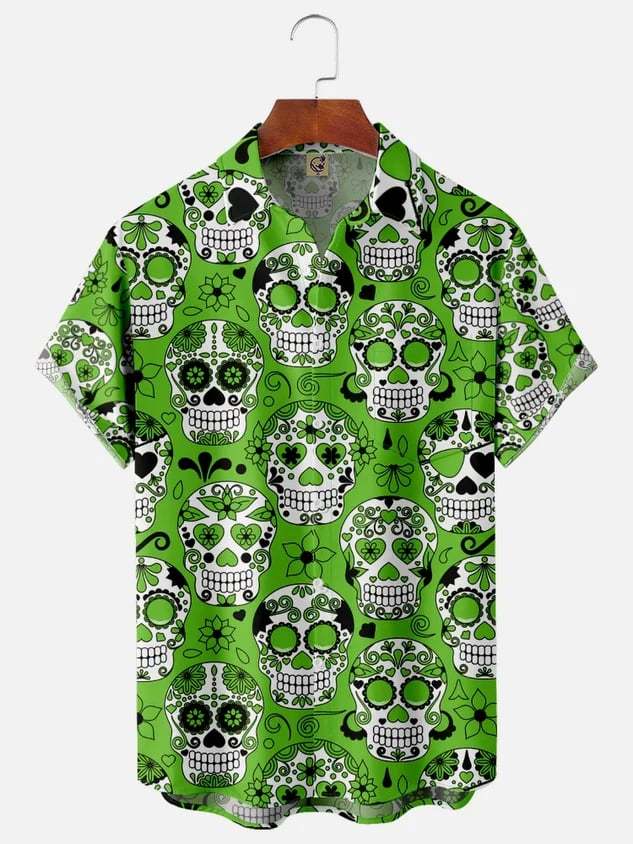 St. Patrick's Day Chest Pocket Short Sleeve Casual Shirt