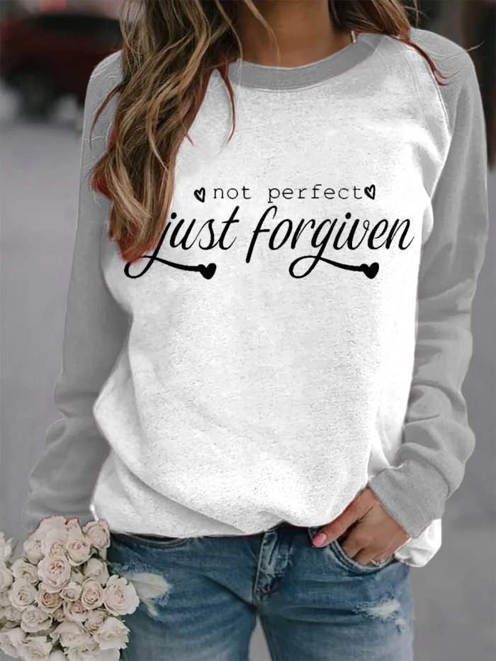 Women's Not Perfect Just Forgiven Print Sweatshirt