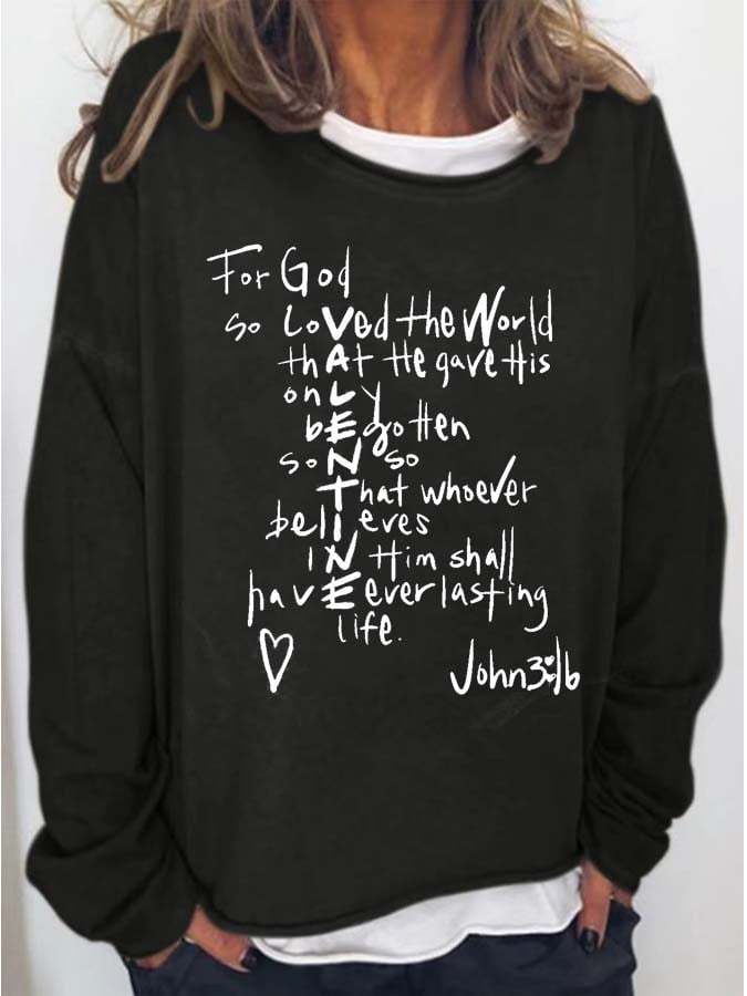 For God So Loved Women's Long Sleeve Sweatshirt