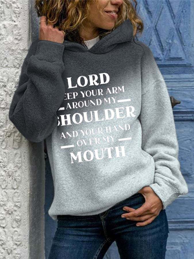 Women's Lord Keep Your Arm Around My Shoulder Print Casual Hoodie