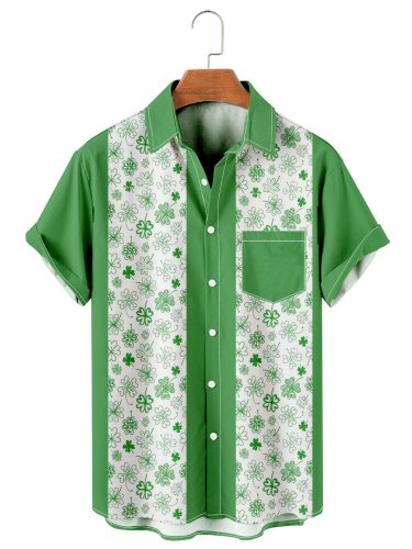 St Patrick's Simple Clover Stitching Men's Large Shirt