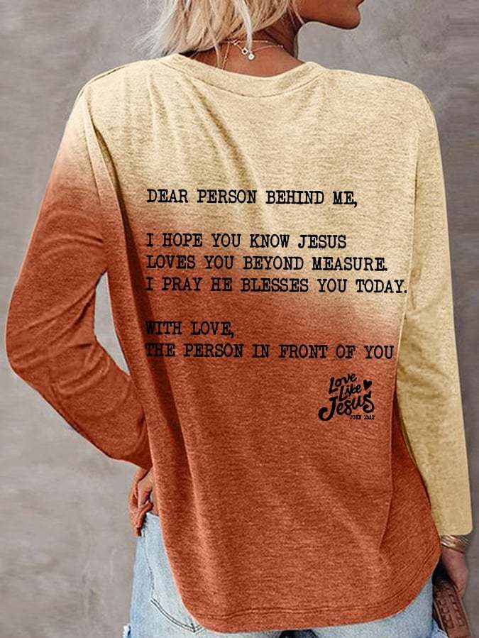 Women's Love Like Jesus Print Casual T-Shirt