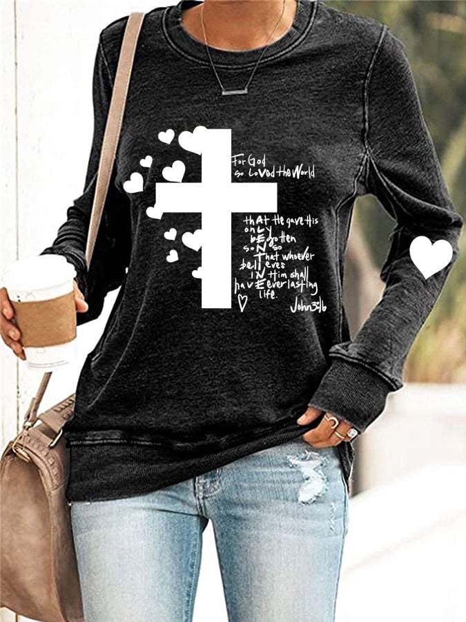 For God So Loved The World Print Sweatshirt