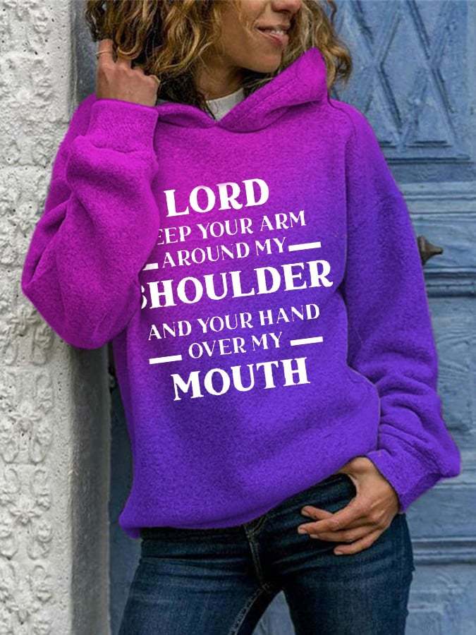 Women's Lord Keep Your Arm Around My Shoulder Print Casual Hoodie